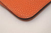 Authentic HERMES Dogon GM Vintage Leather Long Wallet Purse Orange 9023J