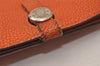 Authentic HERMES Dogon GM Vintage Leather Long Wallet Purse Orange 9023J