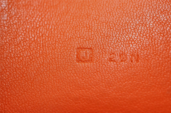 Authentic HERMES Dogon GM Vintage Leather Long Wallet Purse Orange 9023J