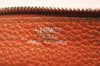 Authentic HERMES Dogon GM Vintage Leather Long Wallet Purse Orange 9023J