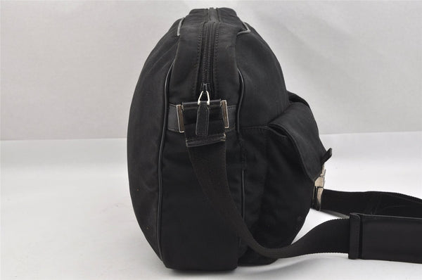 Authentic GUCCI Shoulder Cross Body Bag Nylon Leather 145863 Black 9024I