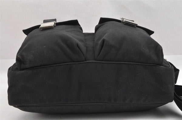 Authentic GUCCI Shoulder Cross Body Bag Nylon Leather 145863 Black 9024I