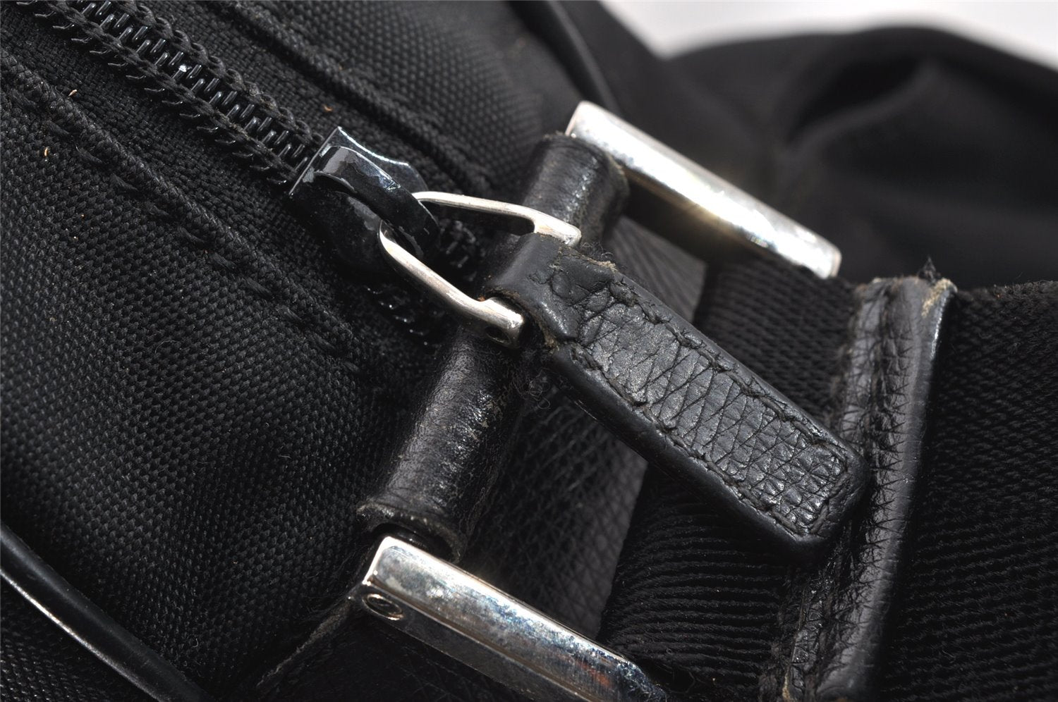 Authentic GUCCI Shoulder Cross Body Bag Nylon Leather 145863 Black 9024I