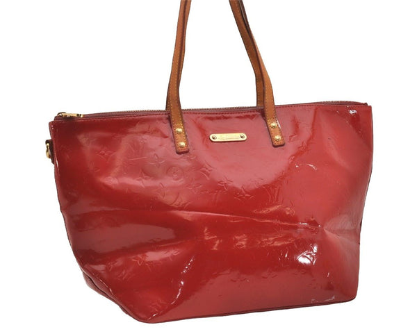 Authentic Louis Vuitton Vernis Bellevue GM Tote Hand Bag Red M93587 LV 9025I