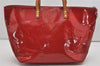 Authentic Louis Vuitton Vernis Bellevue GM Tote Hand Bag Red M93587 LV 9025I