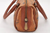 Authentic MCM Visetos Leather Vintage Hand Bag Pouch Purse Brown 9028I