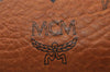 Authentic MCM Visetos Leather Vintage Hand Bag Pouch Purse Brown 9028I