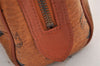 Authentic MCM Visetos Leather Vintage Hand Bag Pouch Purse Brown 9028I