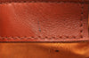 Authentic MCM Visetos Leather Vintage Hand Bag Pouch Purse Brown 9028I