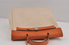 Authentic HERMES Her Bag Ado 2 In 1 2Way Backpack Canvas Leather White  9028J