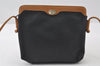 Authentic GUCCI Vintage Shoulder Cross Body Bag Purse Leather Navy Black 9029I
