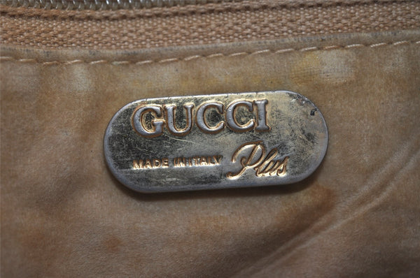 Authentic GUCCI Vintage Shoulder Cross Body Bag Purse Leather Navy Black 9029I