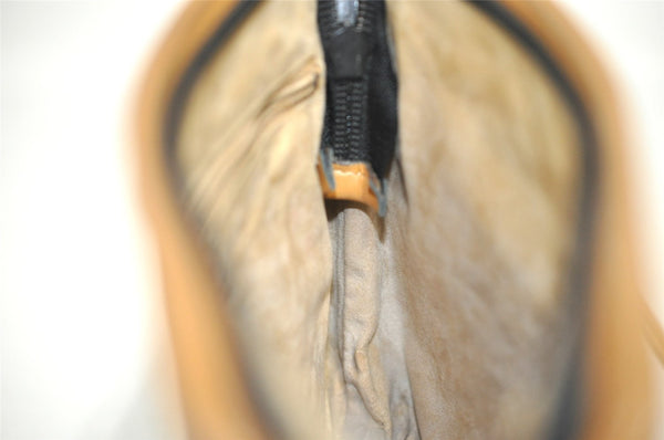 Authentic GUCCI Vintage Shoulder Cross Body Bag Purse Leather Navy Black 9029I