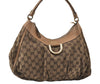 Authentic GUCCI Abbey Shoulder Hand Bag GG Canvas Leather 189833 Brown 9031I