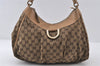 Authentic GUCCI Abbey Shoulder Hand Bag GG Canvas Leather 189833 Brown 9031I