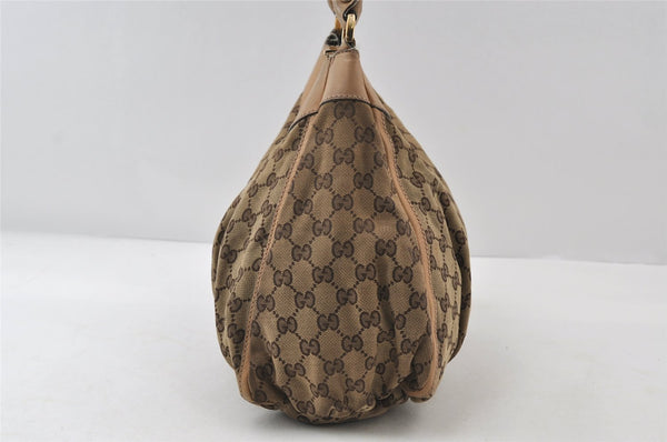 Authentic GUCCI Abbey Shoulder Hand Bag GG Canvas Leather 189833 Brown 9031I