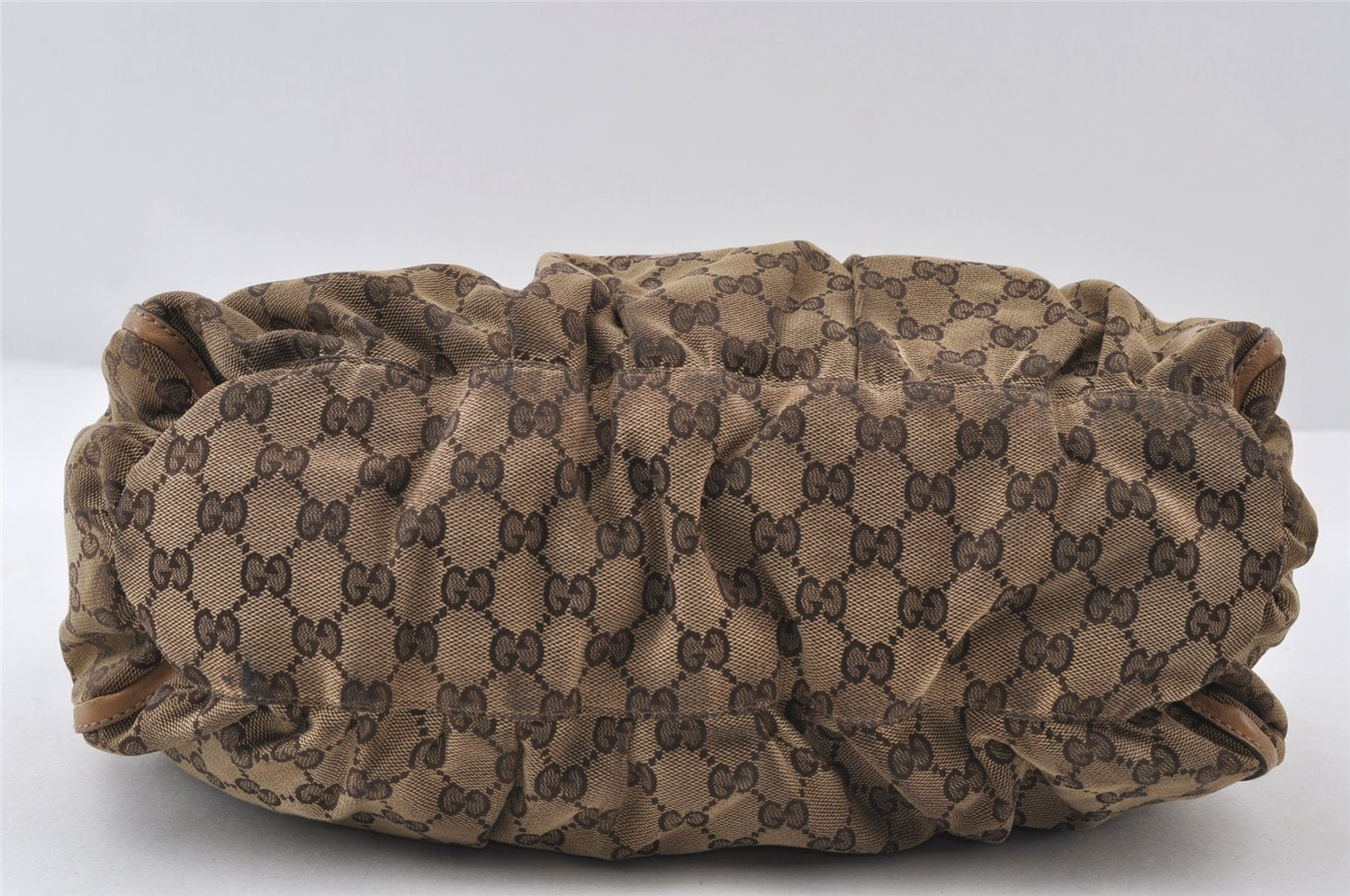 Authentic GUCCI Abbey Shoulder Hand Bag GG Canvas Leather 189833 Brown 9031I