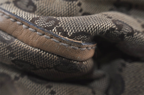 Authentic GUCCI Abbey Shoulder Hand Bag GG Canvas Leather 189833 Brown 9031I