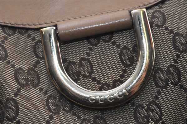 Authentic GUCCI Abbey Shoulder Hand Bag GG Canvas Leather 189833 Brown 9031I