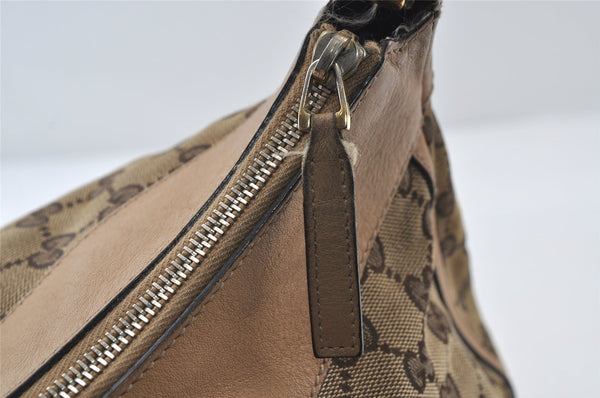 Authentic GUCCI Abbey Shoulder Hand Bag GG Canvas Leather 189833 Brown 9031I