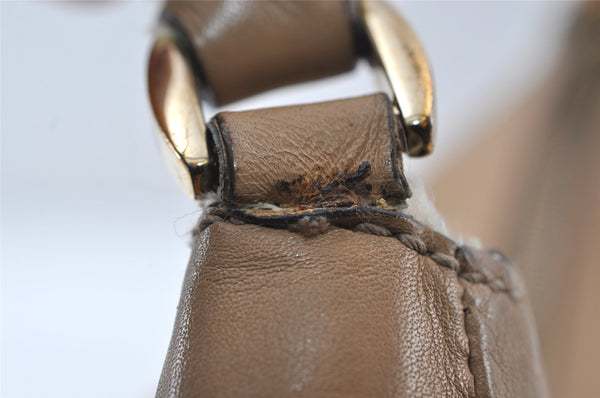 Authentic GUCCI Abbey Shoulder Hand Bag GG Canvas Leather 189833 Brown 9031I