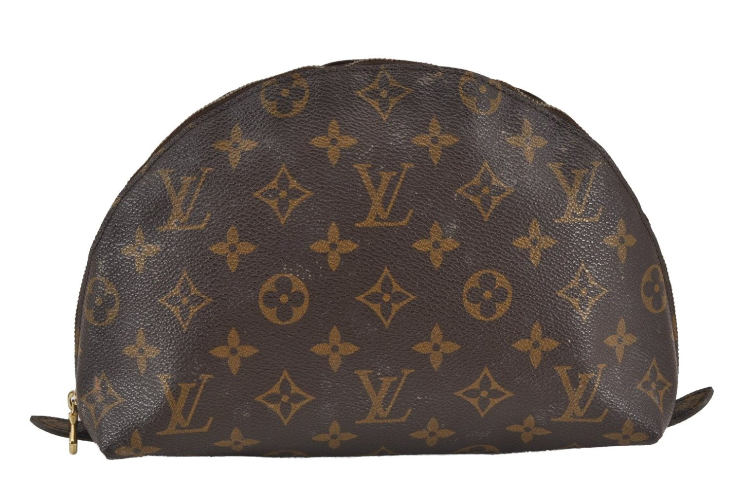 Auth Louis Vuitton Monogram Trousse Demi Ronde 23 Pouch M47520 Junk 9032J