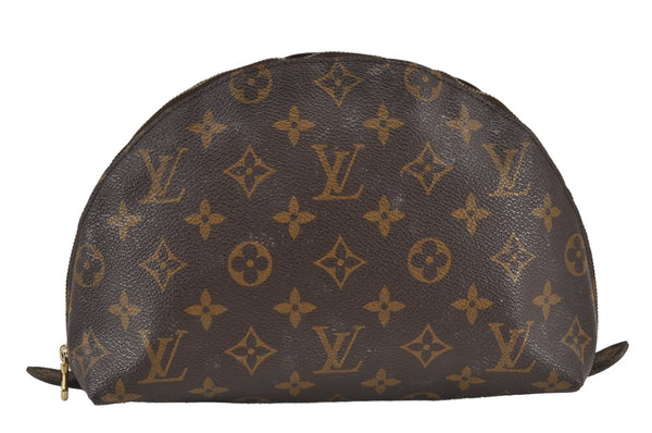 Auth Louis Vuitton Monogram Trousse Demi Ronde 23 Pouch M47520 Junk 9032J