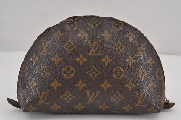 Auth Louis Vuitton Monogram Trousse Demi Ronde 23 Pouch M47520 Junk 9032J