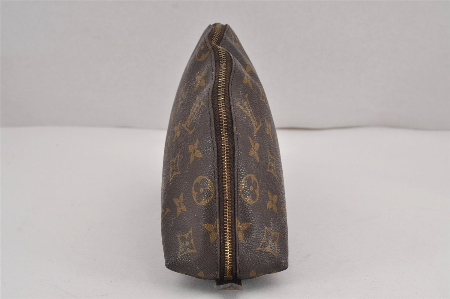 Auth Louis Vuitton Monogram Trousse Demi Ronde 23 Pouch M47520 Junk 9032J