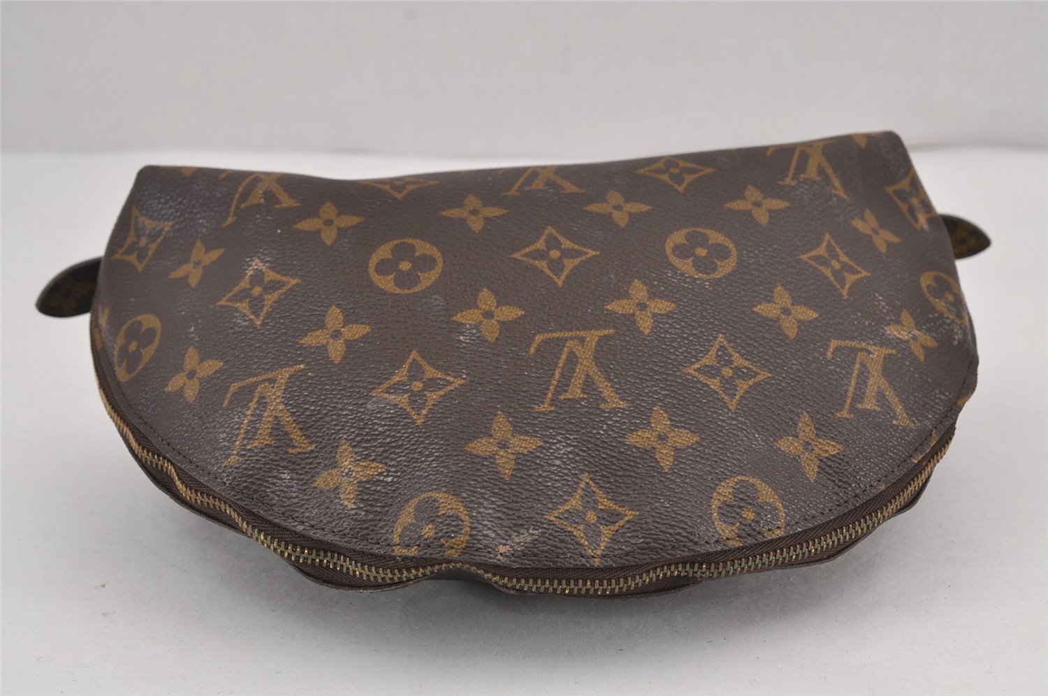 Auth Louis Vuitton Monogram Trousse Demi Ronde 23 Pouch M47520 Junk 9032J