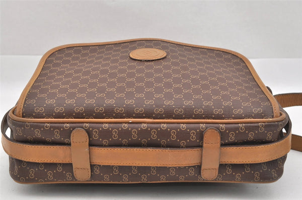 Authentic GUCCI Micro GG PVC Leather Shoulder Cross Bag Brown Junk 9035I