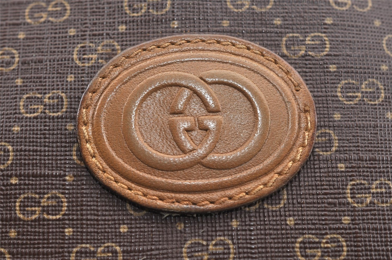 Authentic GUCCI Micro GG PVC Leather Shoulder Cross Bag Brown Junk 9035I