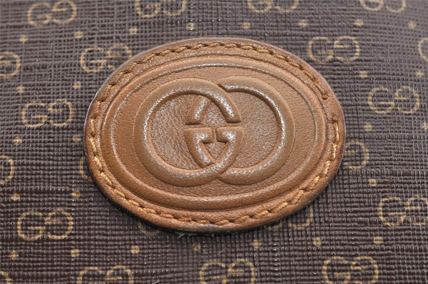 Authentic GUCCI Micro GG PVC Leather Shoulder Cross Bag Brown Junk 9035I