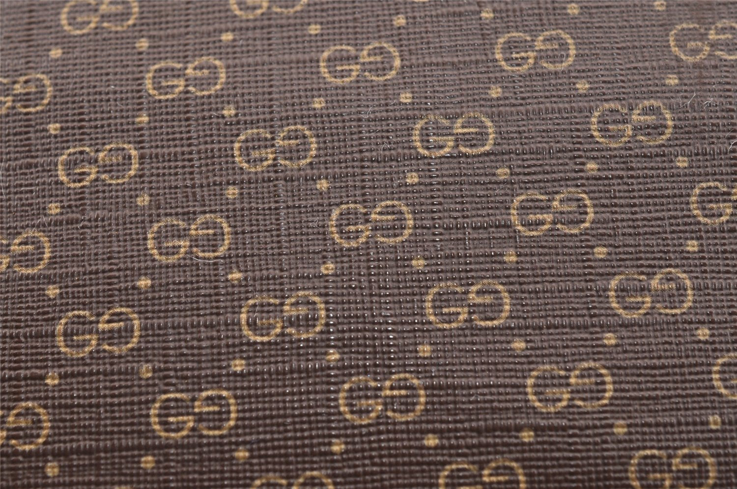 Authentic GUCCI Micro GG PVC Leather Shoulder Cross Bag Brown Junk 9035I