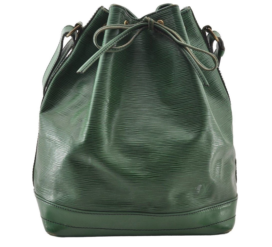 Authentic Louis Vuitton Epi Noe Shoulder Drawstring Bag Green M44004 LV 9036I