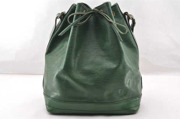 Authentic Louis Vuitton Epi Noe Shoulder Drawstring Bag Green M44004 LV 9036I