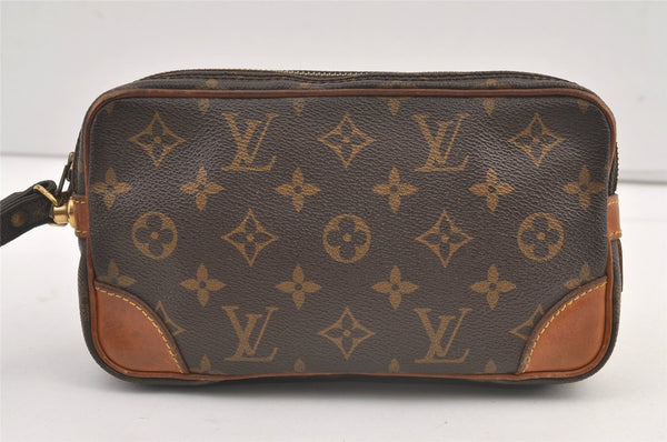 Authentic Louis Vuitton Monogram Marly Dragonne PM M51827 Clutch Hand Bag 9036J