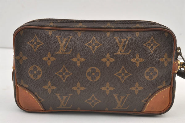 Authentic Louis Vuitton Monogram Marly Dragonne PM M51827 Clutch Hand Bag 9036J