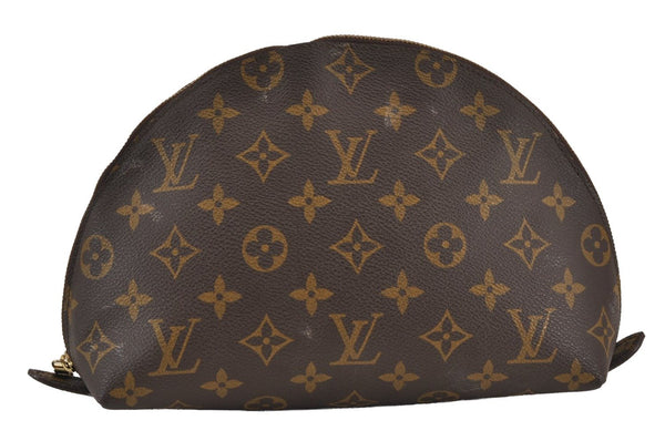 Auth Louis Vuitton Monogram Trousse Demi Ronde 23 Pouch M47520 Junk 9038J