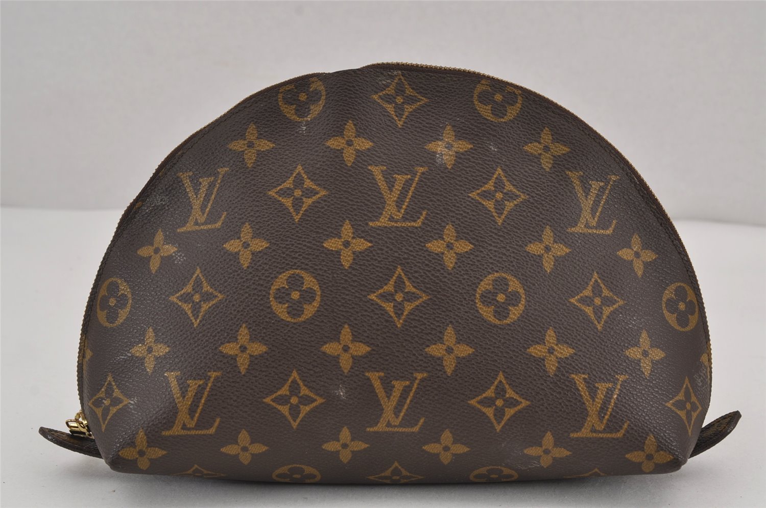Auth Louis Vuitton Monogram Trousse Demi Ronde 23 Pouch M47520 Junk 9038J