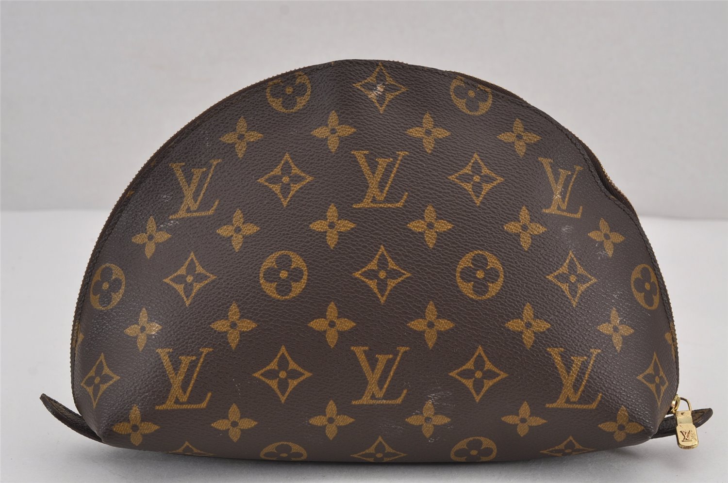 Auth Louis Vuitton Monogram Trousse Demi Ronde 23 Pouch M47520 Junk 9038J