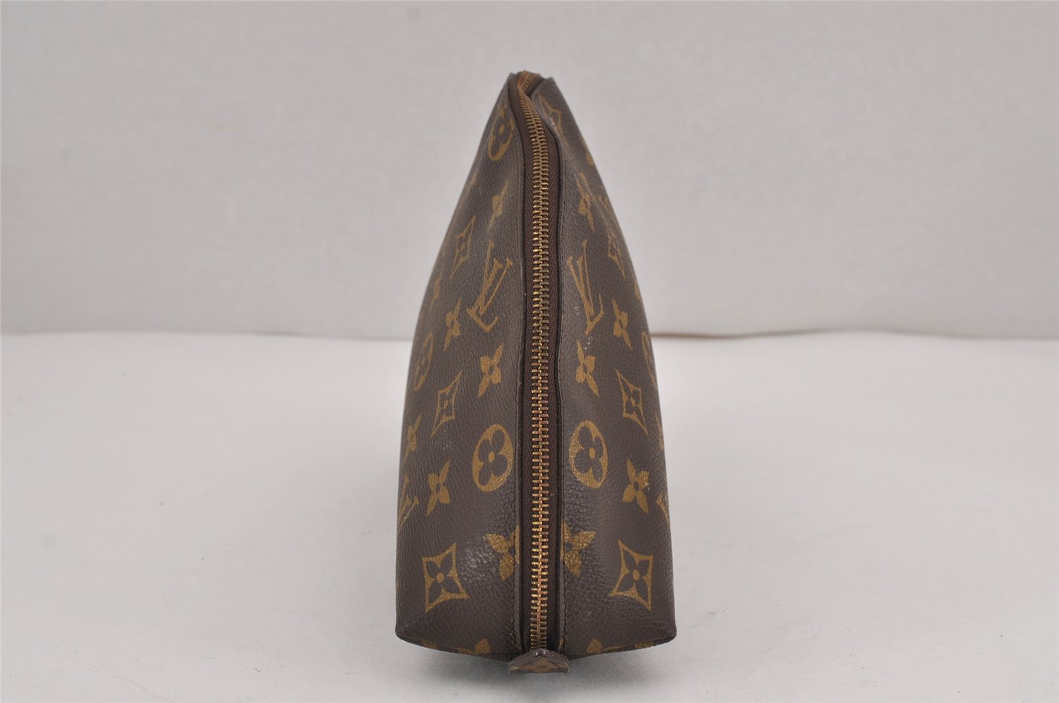 Auth Louis Vuitton Monogram Trousse Demi Ronde 23 Pouch M47520 Junk 9038J