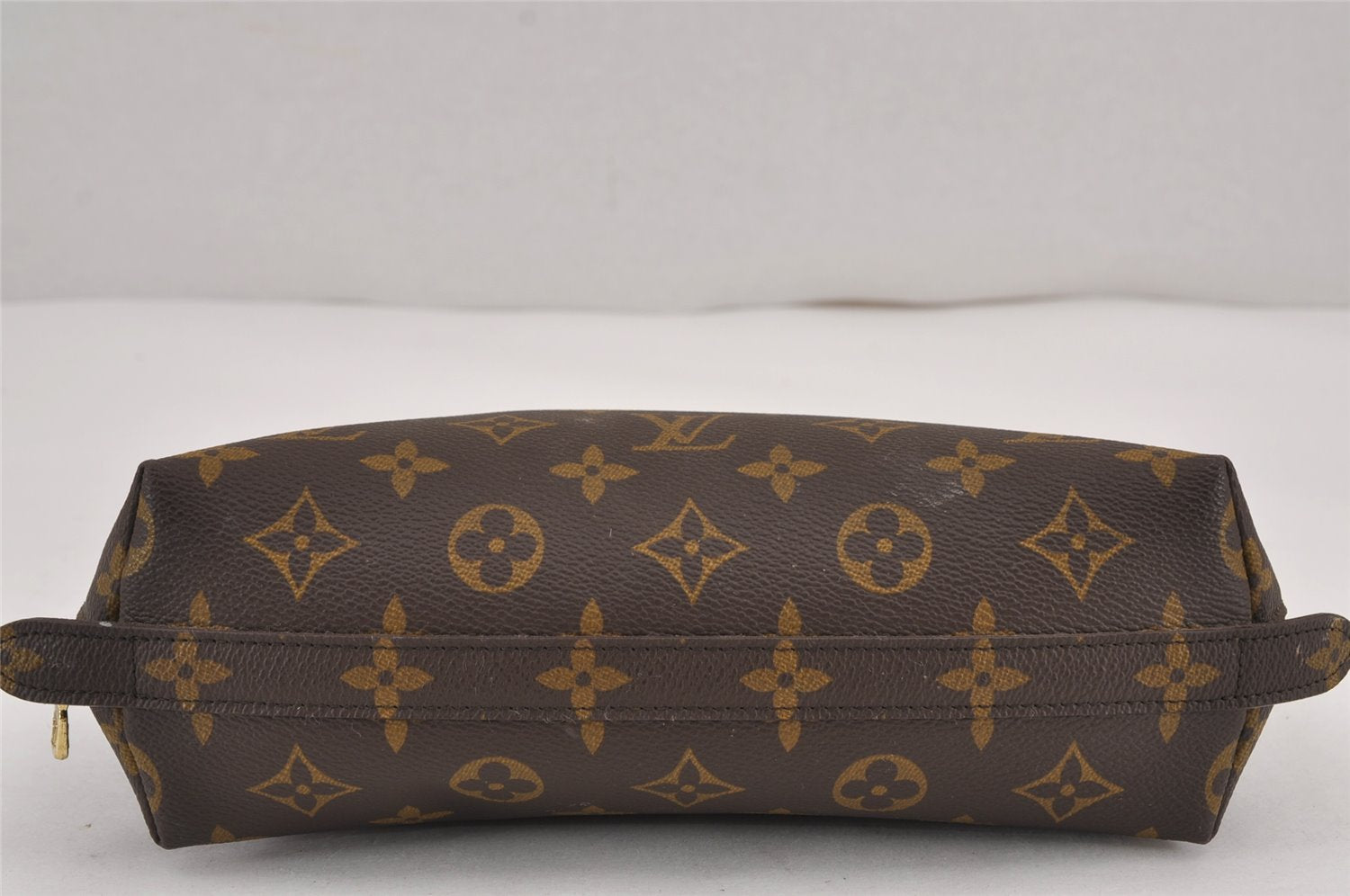 Auth Louis Vuitton Monogram Trousse Demi Ronde 23 Pouch M47520 Junk 9038J