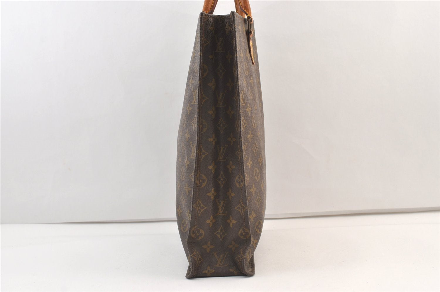 Authentic Louis Vuitton Monogram Sac Plat Hand Tote Bag Old Model LV Junk 9039J
