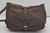 Auth Louis Vuitton Monogram Mini Lin Saumur 30 Shoulder Bag M95227 Brown 9045I