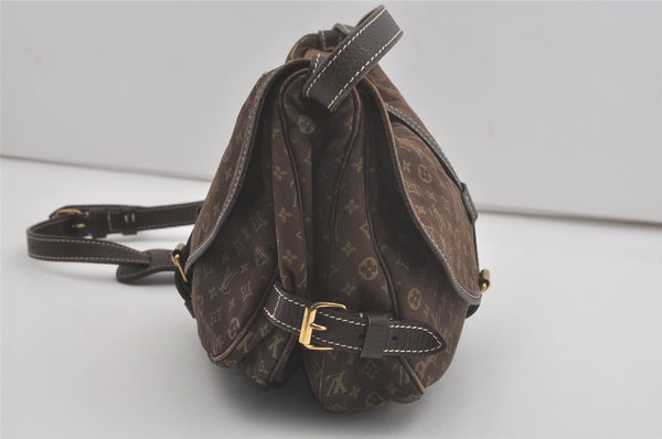Auth Louis Vuitton Monogram Mini Lin Saumur 30 Shoulder Bag M95227 Brown 9045I
