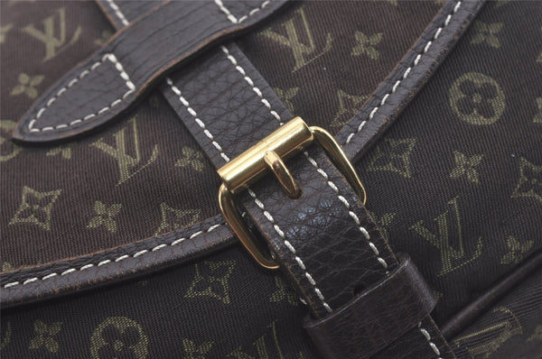 Auth Louis Vuitton Monogram Mini Lin Saumur 30 Shoulder Bag M95227 Brown 9045I