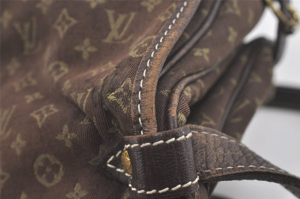 Auth Louis Vuitton Monogram Mini Lin Saumur 30 Shoulder Bag M95227 Brown 9045I