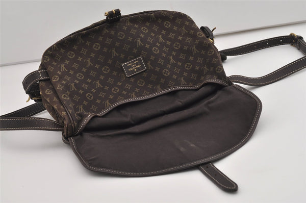 Auth Louis Vuitton Monogram Mini Lin Saumur 30 Shoulder Bag M95227 Brown 9045I