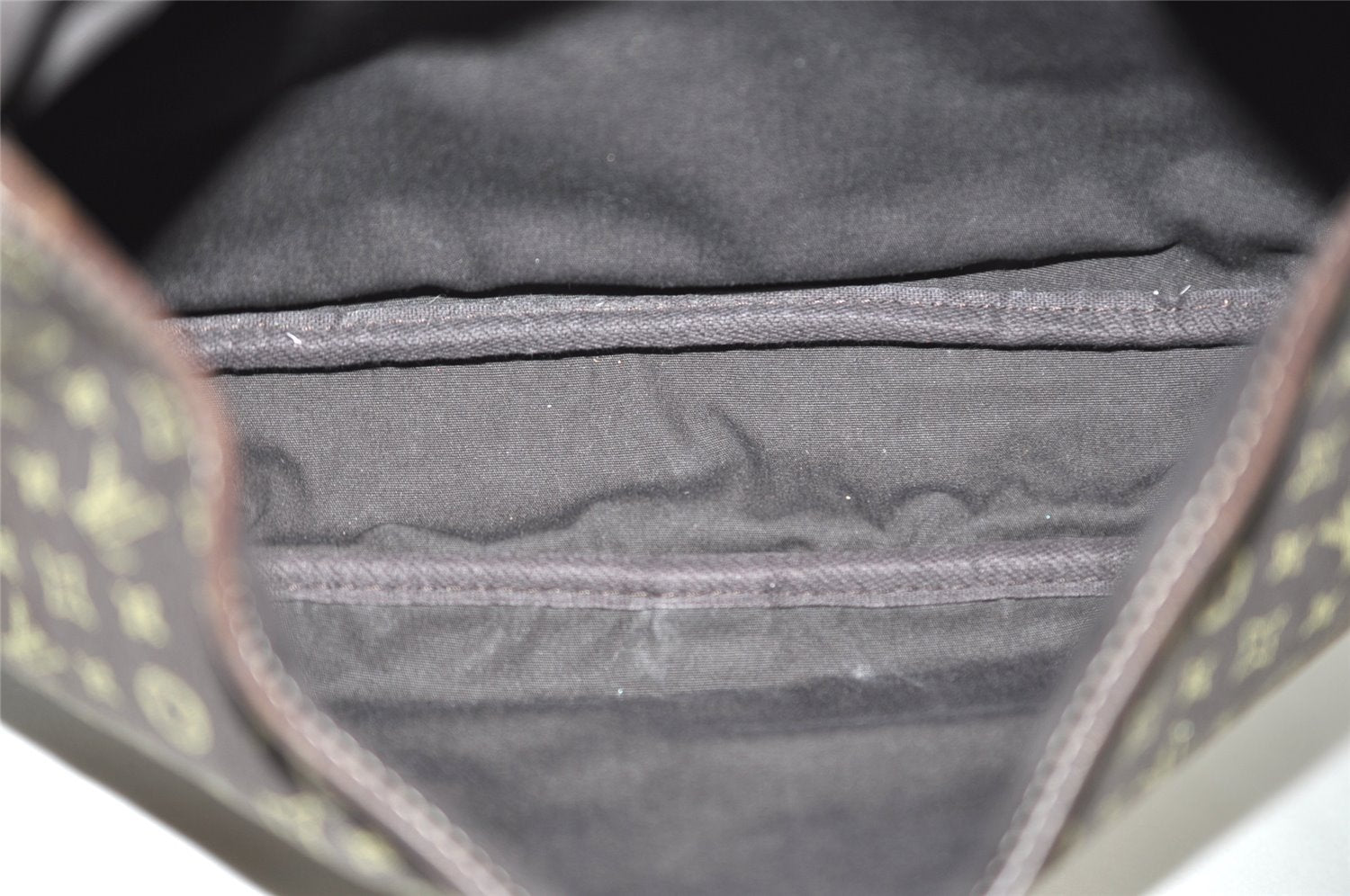 Auth Louis Vuitton Monogram Mini Lin Saumur 30 Shoulder Bag M95227 Brown 9045I